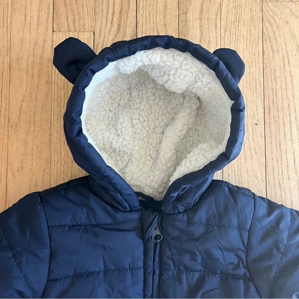 The Children’s Place Unisex Baby Fleece Hooded Zip-Up Front Snowsuit Size 3-6 Mt